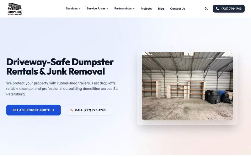 Saint Pete Dumpsters driveway-safe dumpster trailer rental
