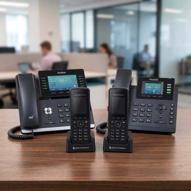 Clean VoIP business phones setup configured by Justin Petro